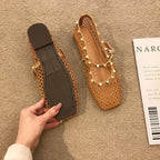 Nude Apricot Gentle Rivet Fairy Mary Jane Mesh  Summer Sandals Aurélia