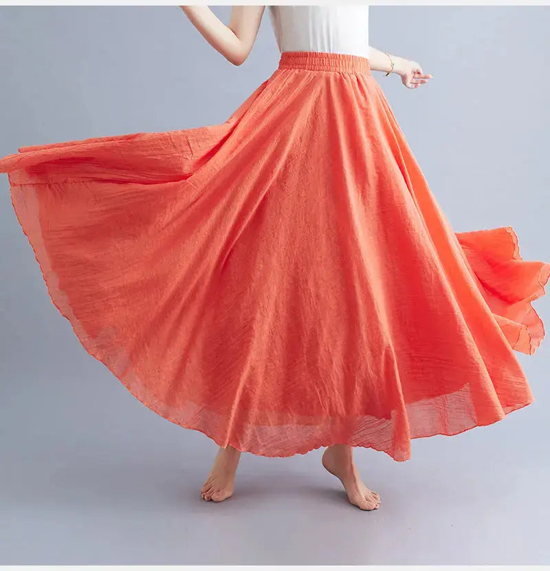 Lady Literature Plus Size Cotton Linen Skirt Aurélia