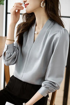 Chiffon V-neck Blouse Aurélia