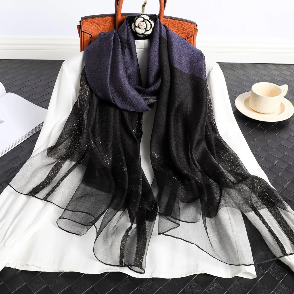Silk Plaid Scarf Aurélia