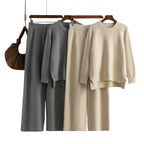 Knit Long Sleeves Top Wide-leg Pants 2pcs Sets Aurélia