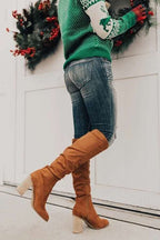 High-heeled Thigh-high Boots With A Side Zipper For Women Aurélia
