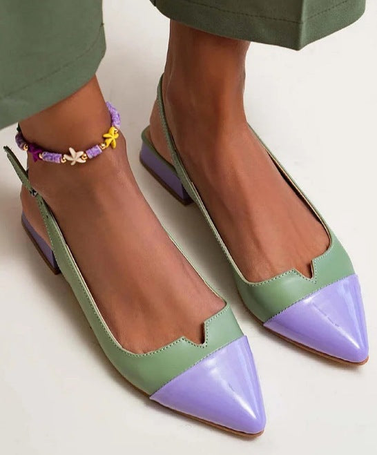 Spring Summer Women's Flat Bottom Pumps Low Heel Shoes Aurélia