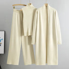 Knitted Vest Long Sweater And Wide-leg Pants 3pcs Suits Aurélia