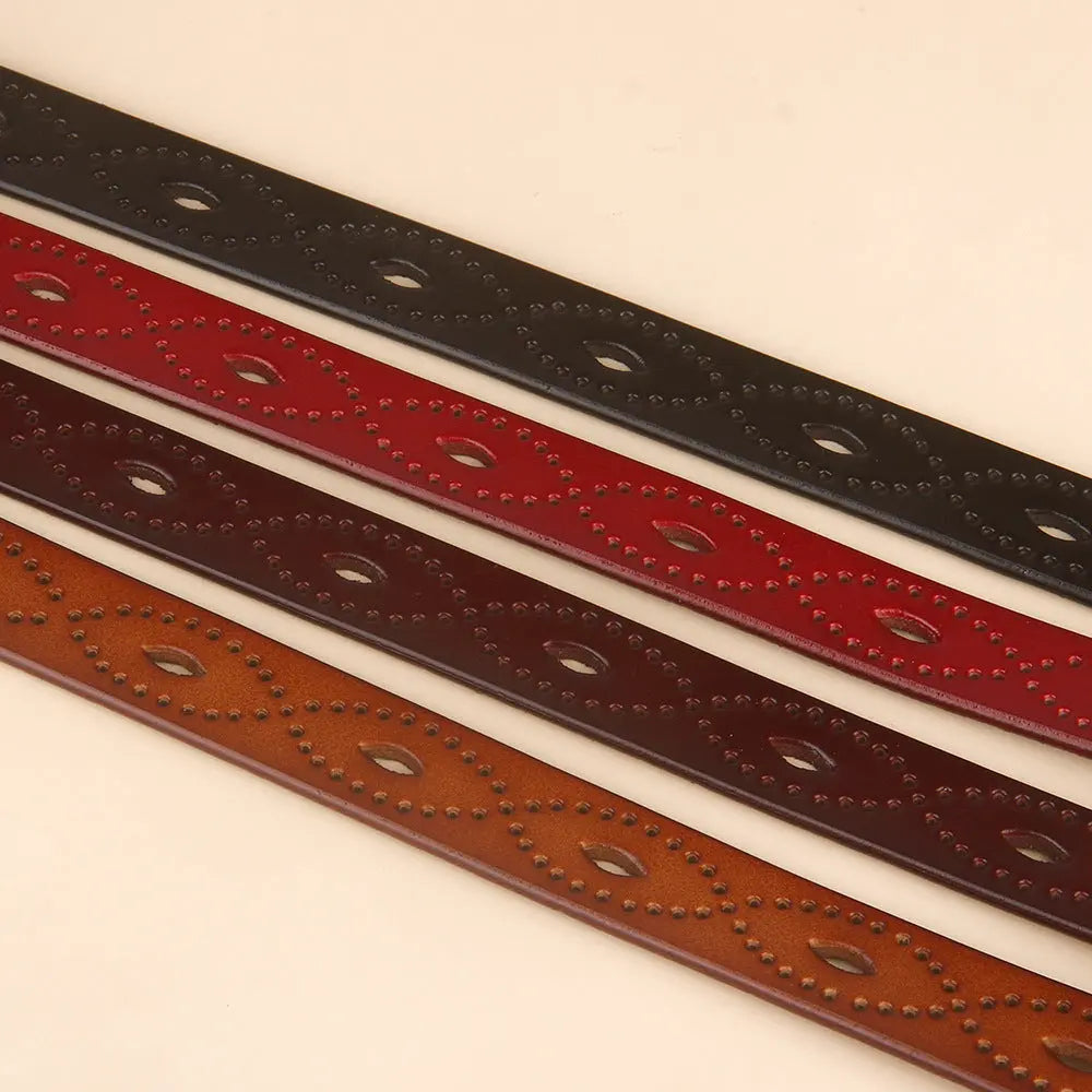 Vintage Hollow Belt Cowhide Leather Aurélia