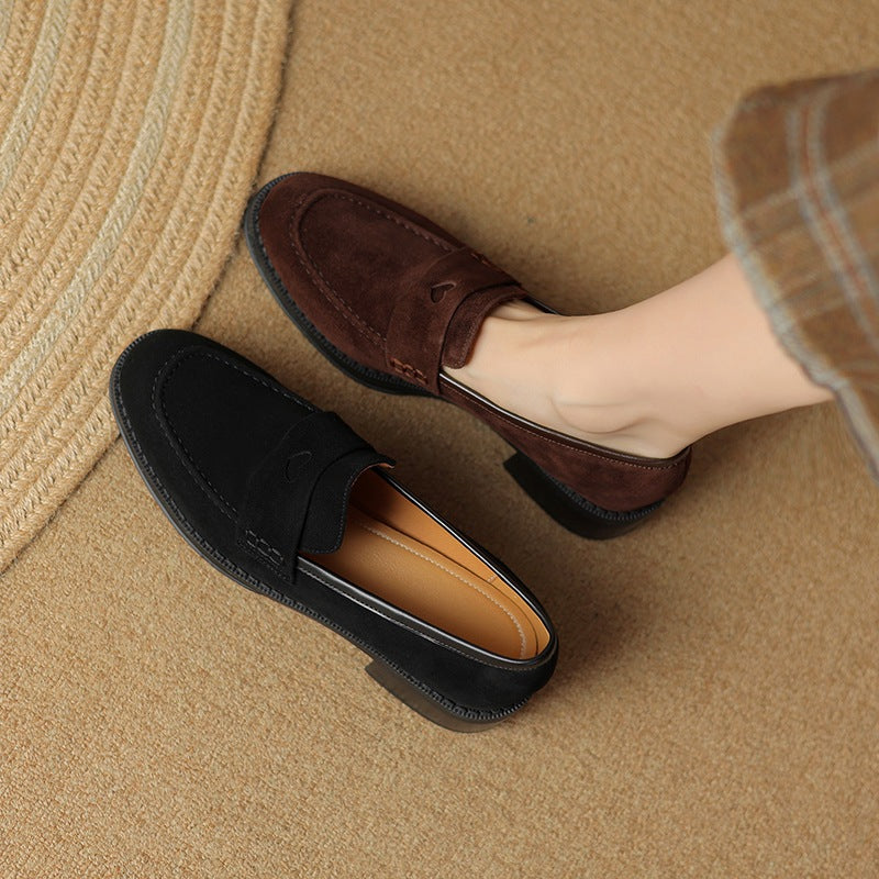 Sheepskin Chunky Heel Pumps Women Spring Concise Aurélia