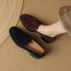 Sheepskin Chunky Heel Pumps Women Spring Concise Aurélia