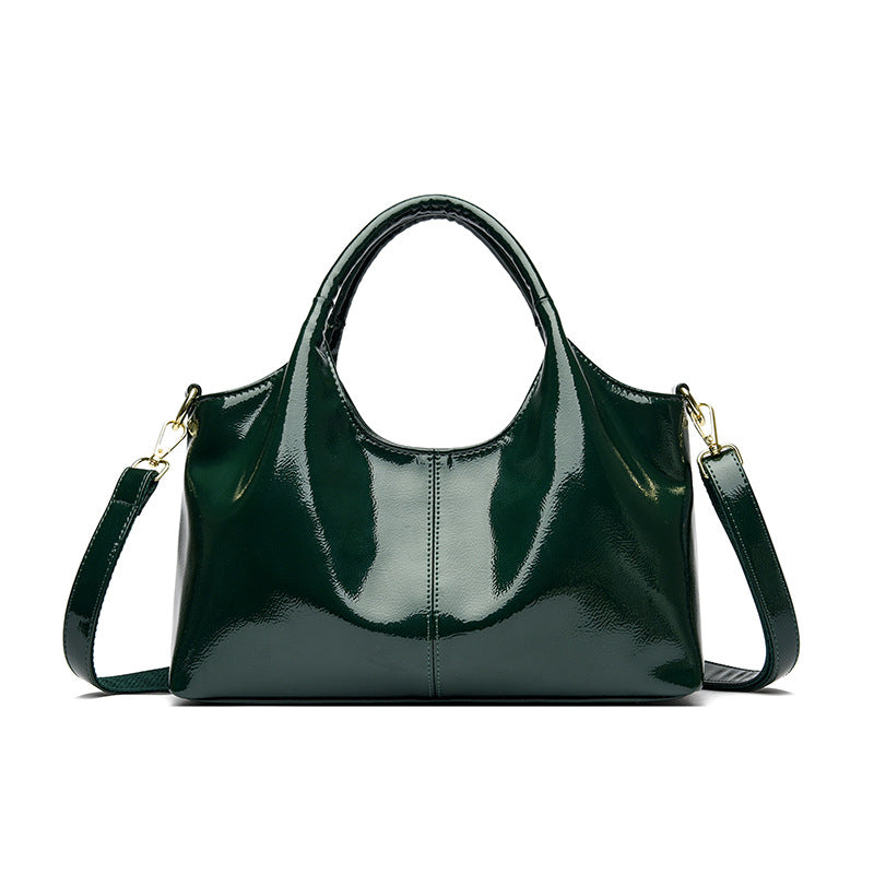 Premium Glossy Leather Trendy Commuter Bag