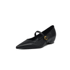 French Retro Sheepskin Pointed Toe Pumps Women's Shallow Shoe Aurélia