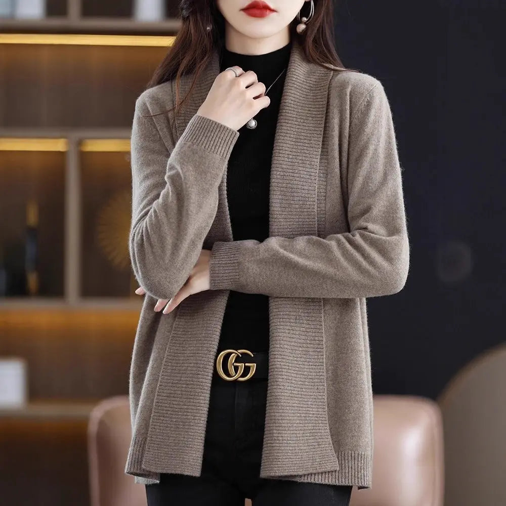 Lapel Mid-length Long-sleeves Sweater Aurélia
