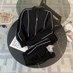 Cardigan Long-sleeved Sweater Wide-leg Pants Two-piece Set Aurélia