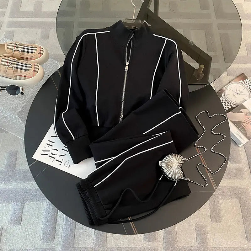 Cardigan Long-sleeved Sweater Wide-leg Pants Two-piece Set Aurélia