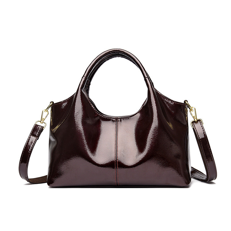 Premium Glossy Leather Trendy Commuter Bag