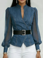 Denim Wrap Top Aurélia