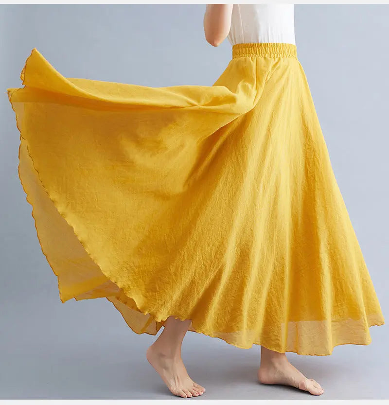 Lady Literature Plus Size Cotton Linen Skirt Aurélia