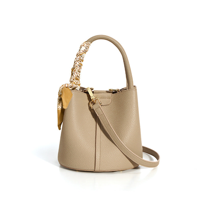Genuine Leather Advanced Texture  Women Bucket Bags