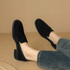 Sheepskin Chunky Heel Pumps Women Spring Concise Aurélia
