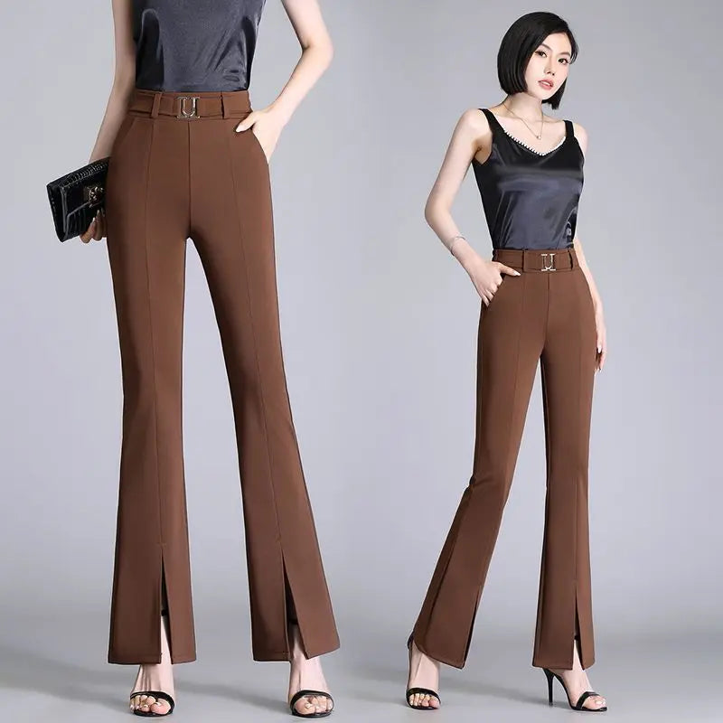 Split Flare High Waist Slimming Pants Aurélia